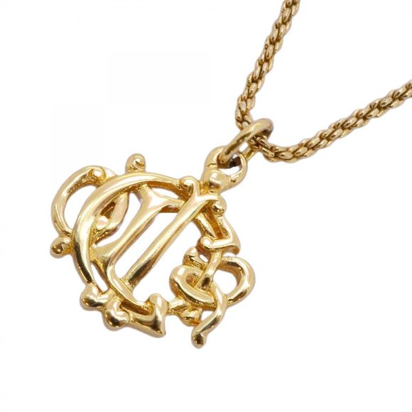 Christian Dior Necklace Emblem GP Plated Gold Ladies - Picture 1 of 6